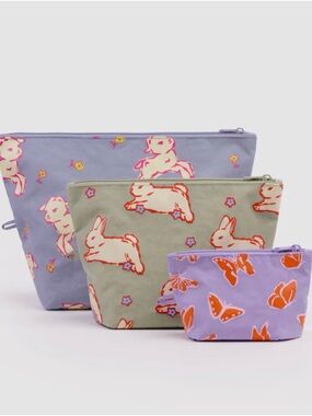 Baggu Go Pouch Set Spring Animals